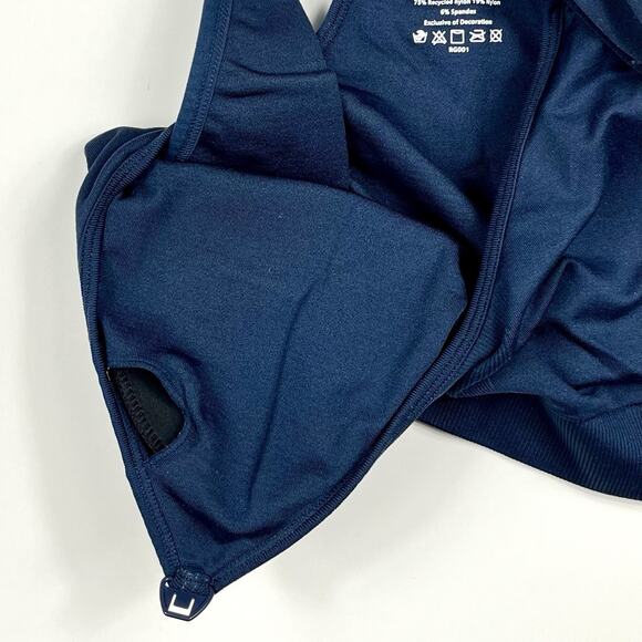 Quince Pumping Nursing Sports Bra Women's Size S Blue Wireless Padded Comfort - Picture 5 of 9